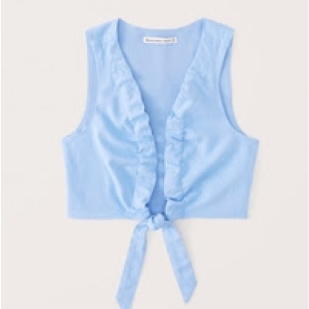 Abercrombie & Fitch Sky Blue Tie-Front Tank Top